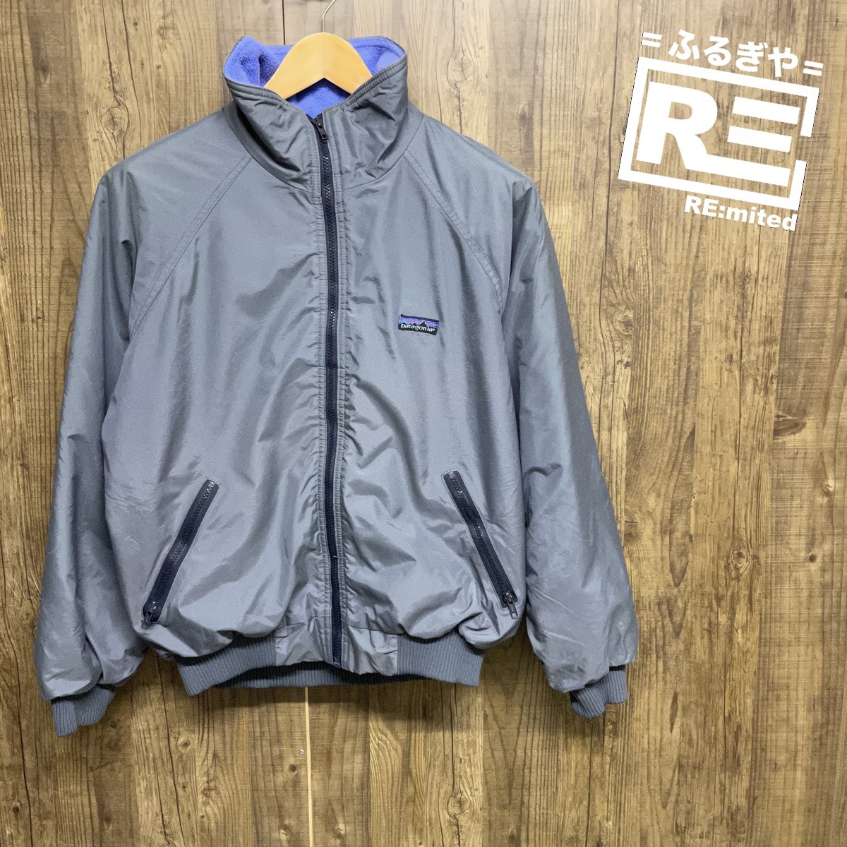 patagonia パタゴニア シェルドシンチラジャケット USA製 ヴィンテージ 三角タグ ナイロン フリース L アウトドア 