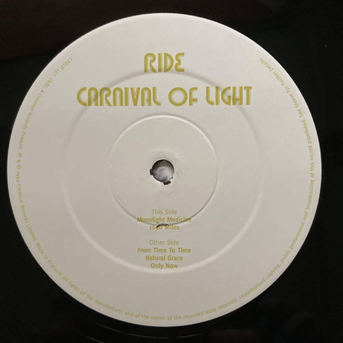 UKオリジナル盤 RIDE / CARNIVAL OF LIGHT レコード-