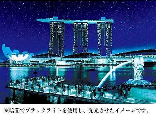 【光るパズル】1000ピース！スターライトシンガポール + 専用パネル（額）セット 50×75cm ジグソーパズル アップルワン ライトブラウン