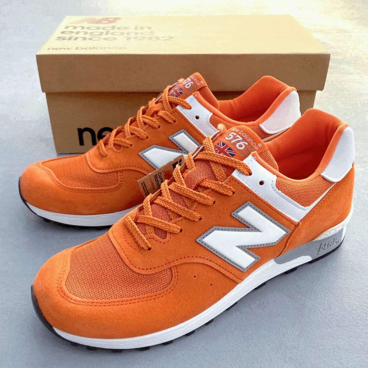 海外限定 UK製 NEW BALANCE M576FPO ORANGE “SUMMER FRUITS” US9D 27cm オレンジ×オフホワイト×グレー イギリス英国製 NB スニーカー_画像1