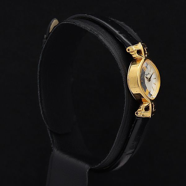 1円 良品アガット QZ 1306 ホワイトシェル文字盤 レディース腕時計(2針 