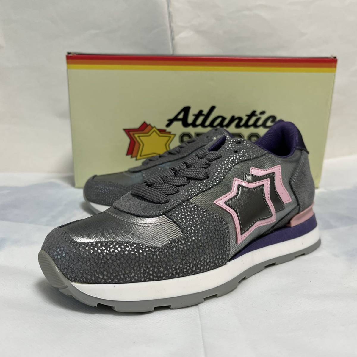 (お得な特別割引価格) 新品未使用!Atlantic Starsシルバーレザースニーカー wEU36 23.0cm (お得な特別割引価格) 新品未使用!Atlantic Starsシルバーレザースニーカー wEU36 23.0cm
