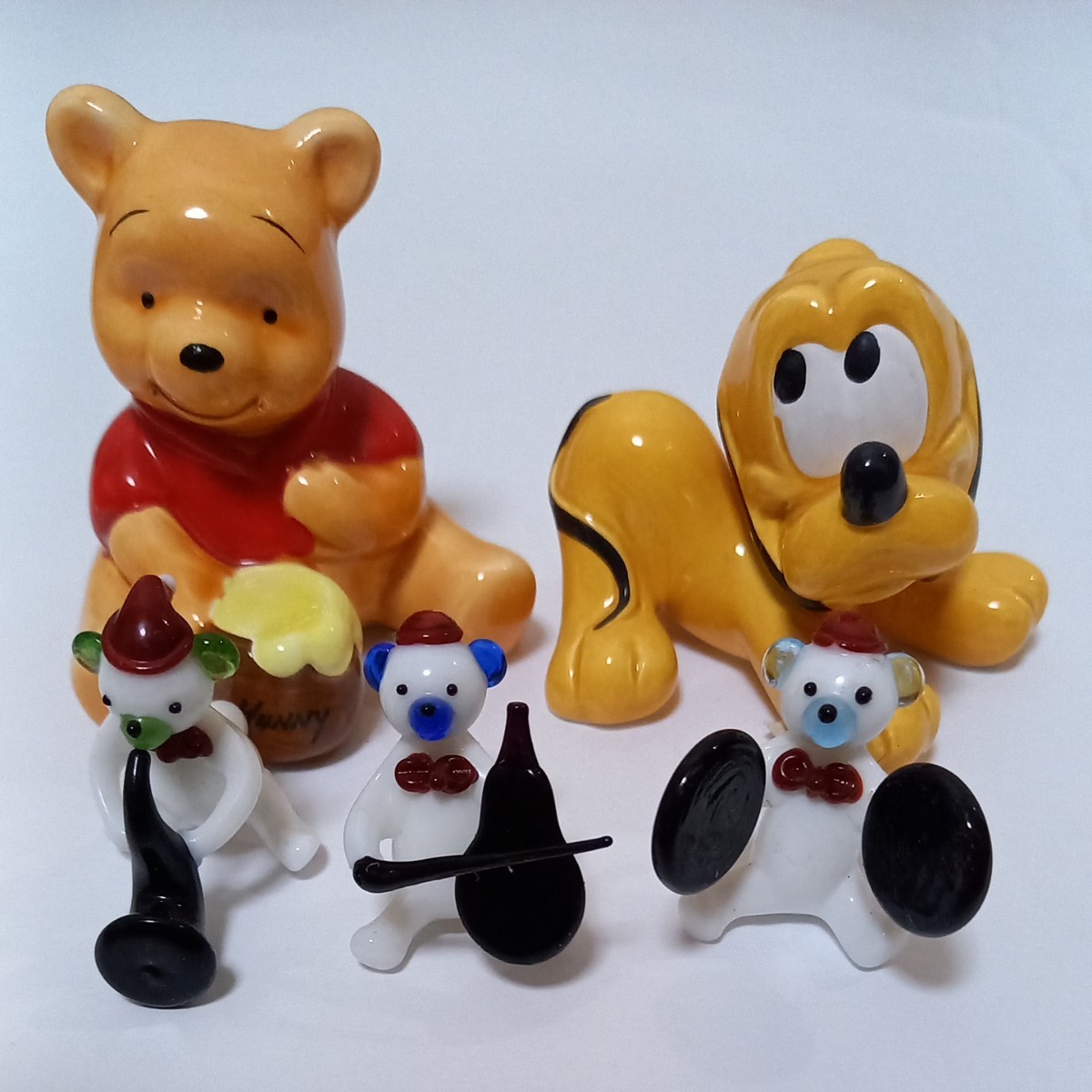 ディズニー くまのプーさん プルート陶器の置物 くま音楽隊 ディズニー くまのプーさん プルート陶器の置物 くま音楽隊