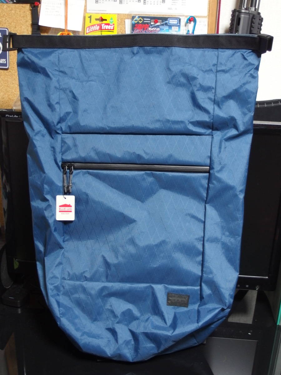 訳あり】 【未使用タグ付き】BLUE ロールトップバックパック ネイビー