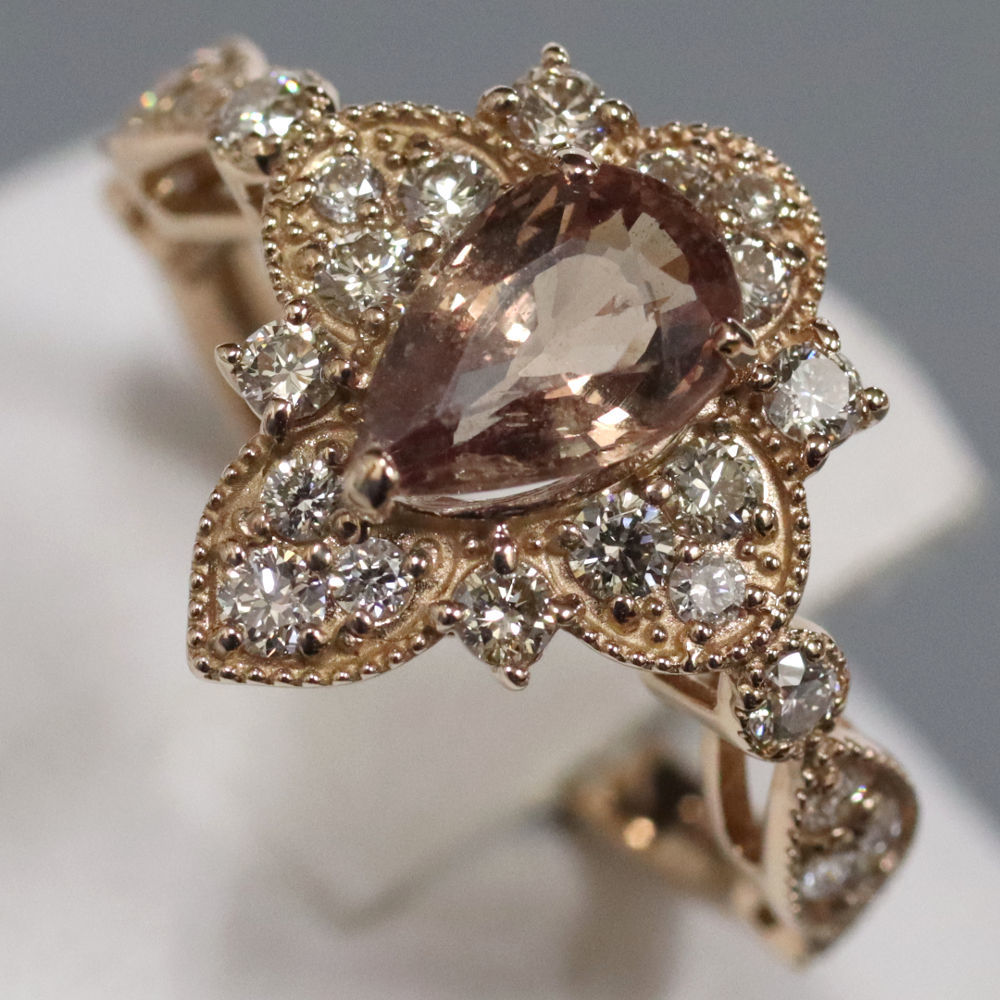 K18 Brown sapphire diamond ring S1.311 D0.77 3.6g #11