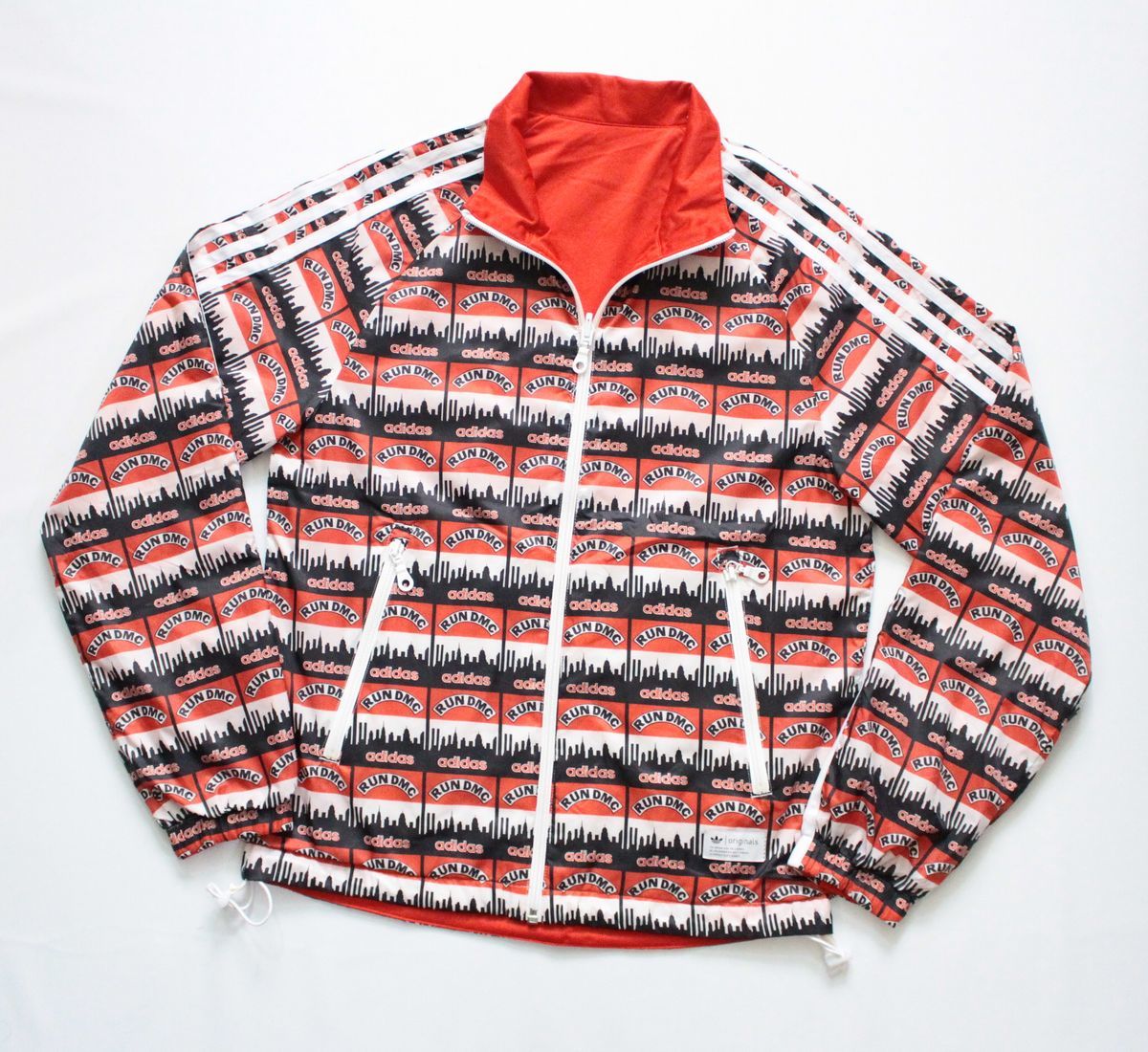 H】アディダス RUN DMC スリーストライプ リバーシブル ジャケット L