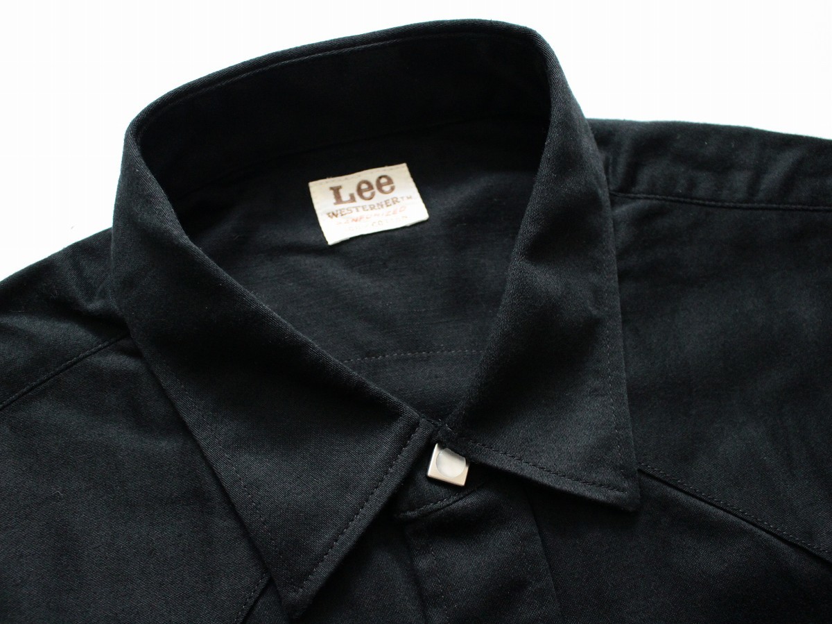 【 Lee ARCHIVES 】WESTERNER SHIRT 1960年ヴィンテージ復刻 コットン 長袖 ウエスタンシャツ S LM6450-75 定価\18,000 薄手 ブラック_画像3