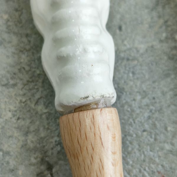 サラダスプーン＆フォーク サラダサーバー 木製 持ち手は陶器 キッチン用品の画像5