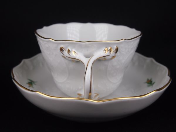 Meissen マイセン イエローローズ エレガント レリーフ コーヒー