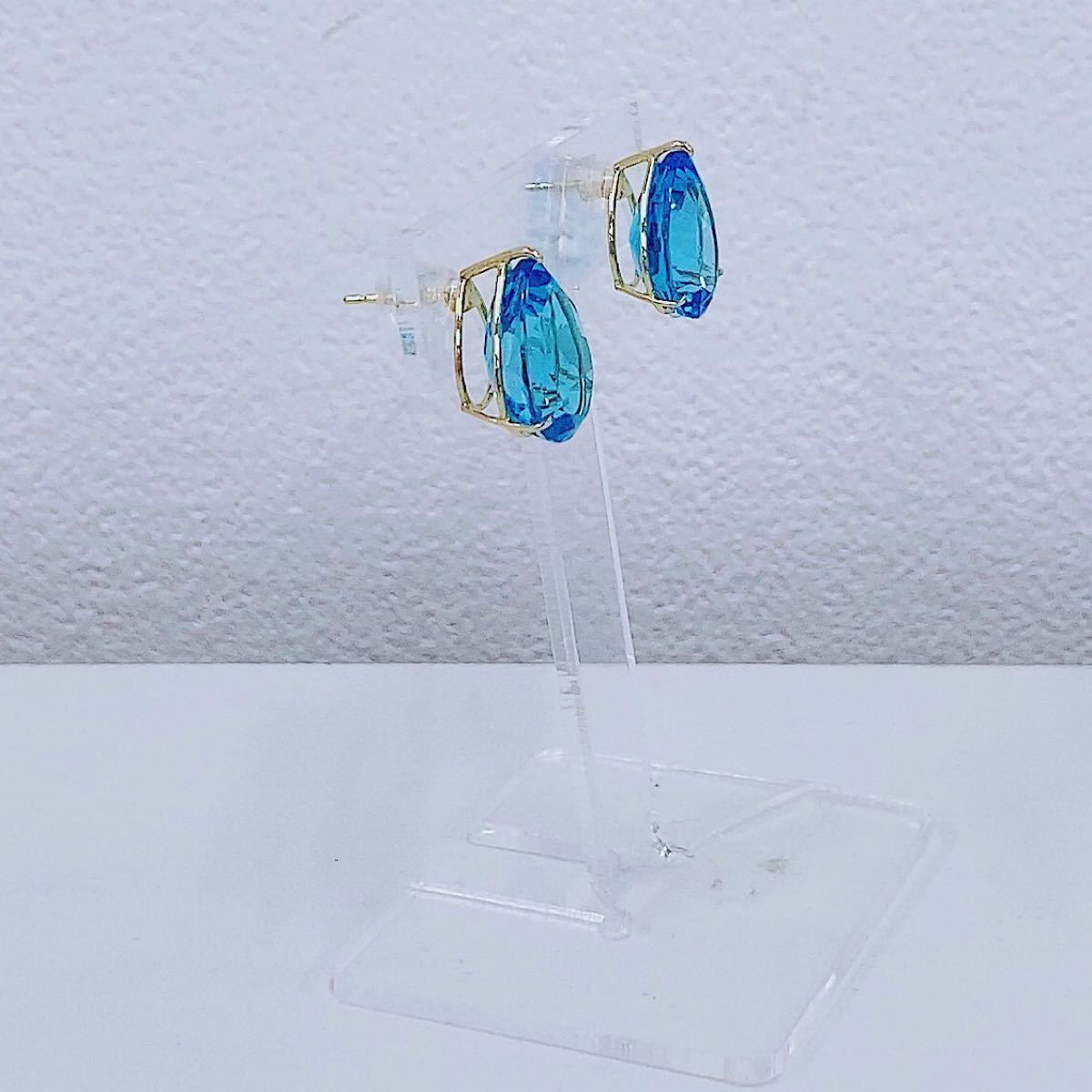 ☆12.00ct☆大粒ブルートパーズK18ピアスイヤリング | www
