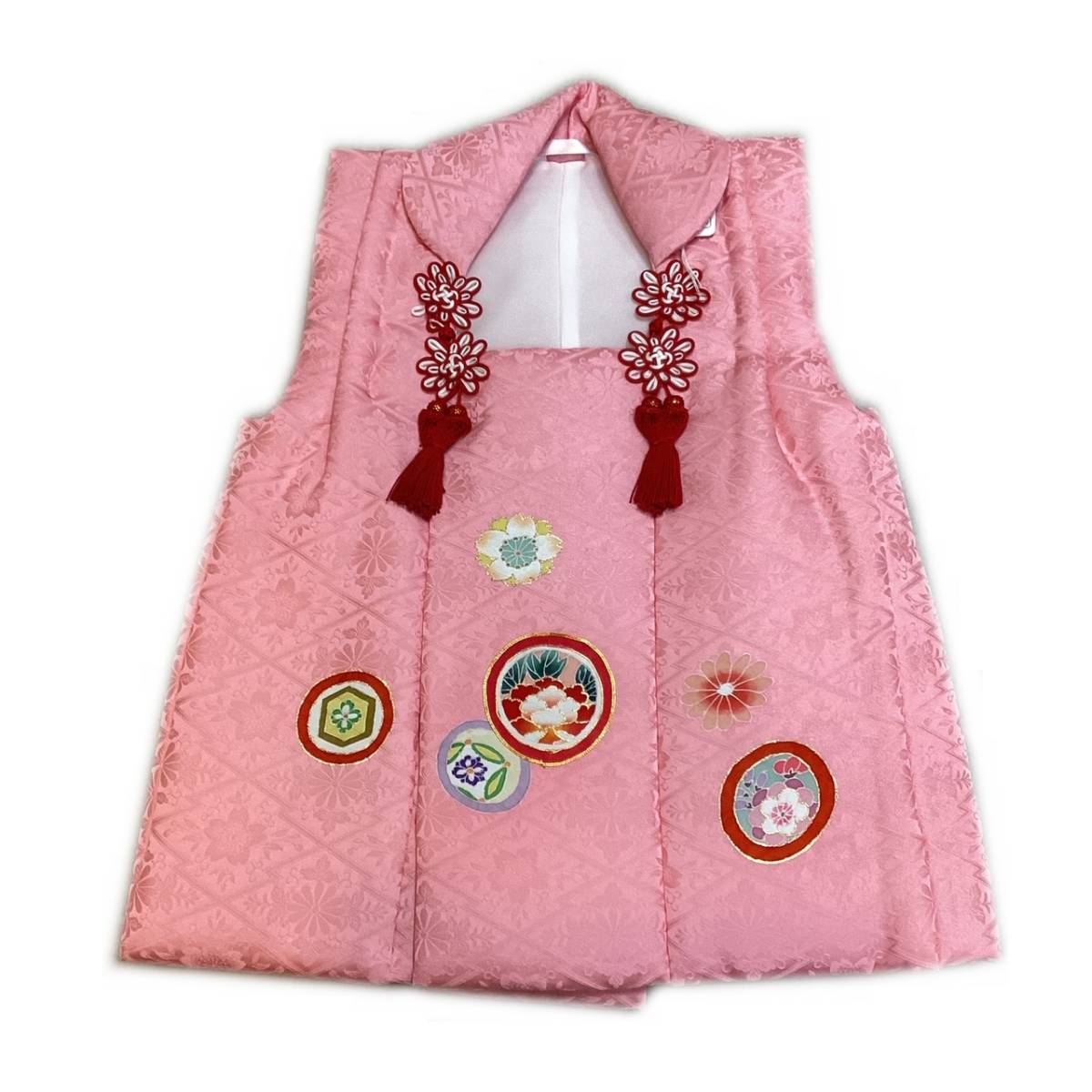 七五三 着物 ３歳 mi520 正絹被布コート ピンク色 京友禅刺繍 日本製