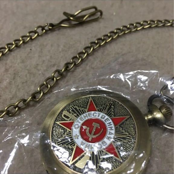 アンティーク 未使用 旧ソ連軍記念将校用懐中時計 ロシア軍 作動品 極上品の画像4