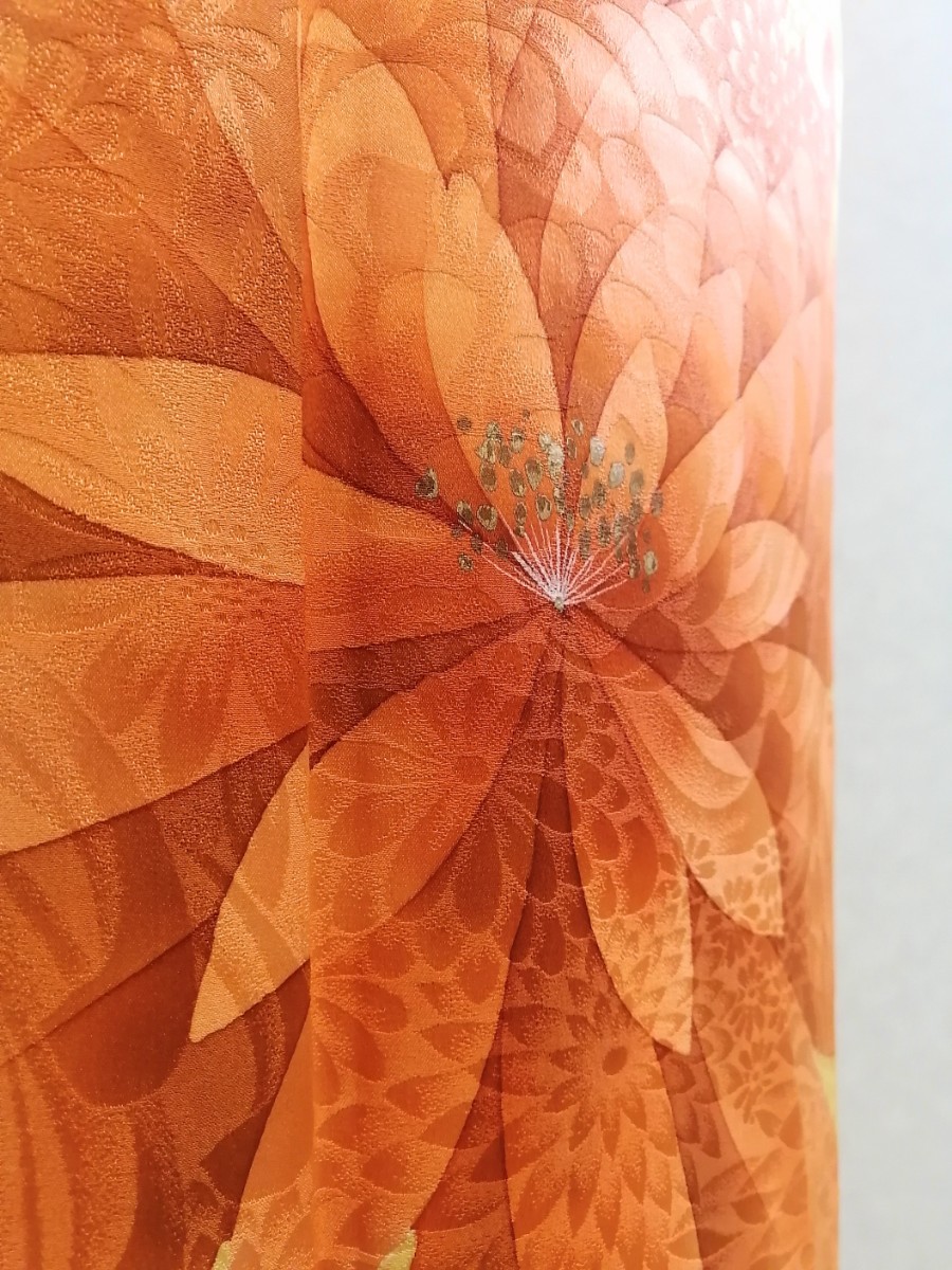正絹 付下げ 唐織刺繍名古屋帯セット 身丈152.5cm×裄62cm 袷 染め柄 花柄