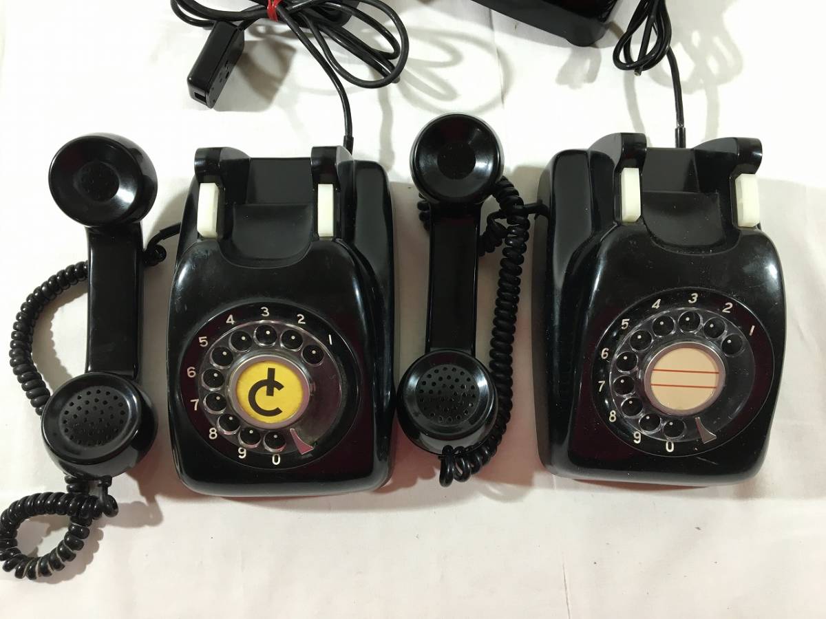 9-41/ black telephone 4 point together 600-A2×4 point 1984 year,1978 year made Showa Retro that time thing 