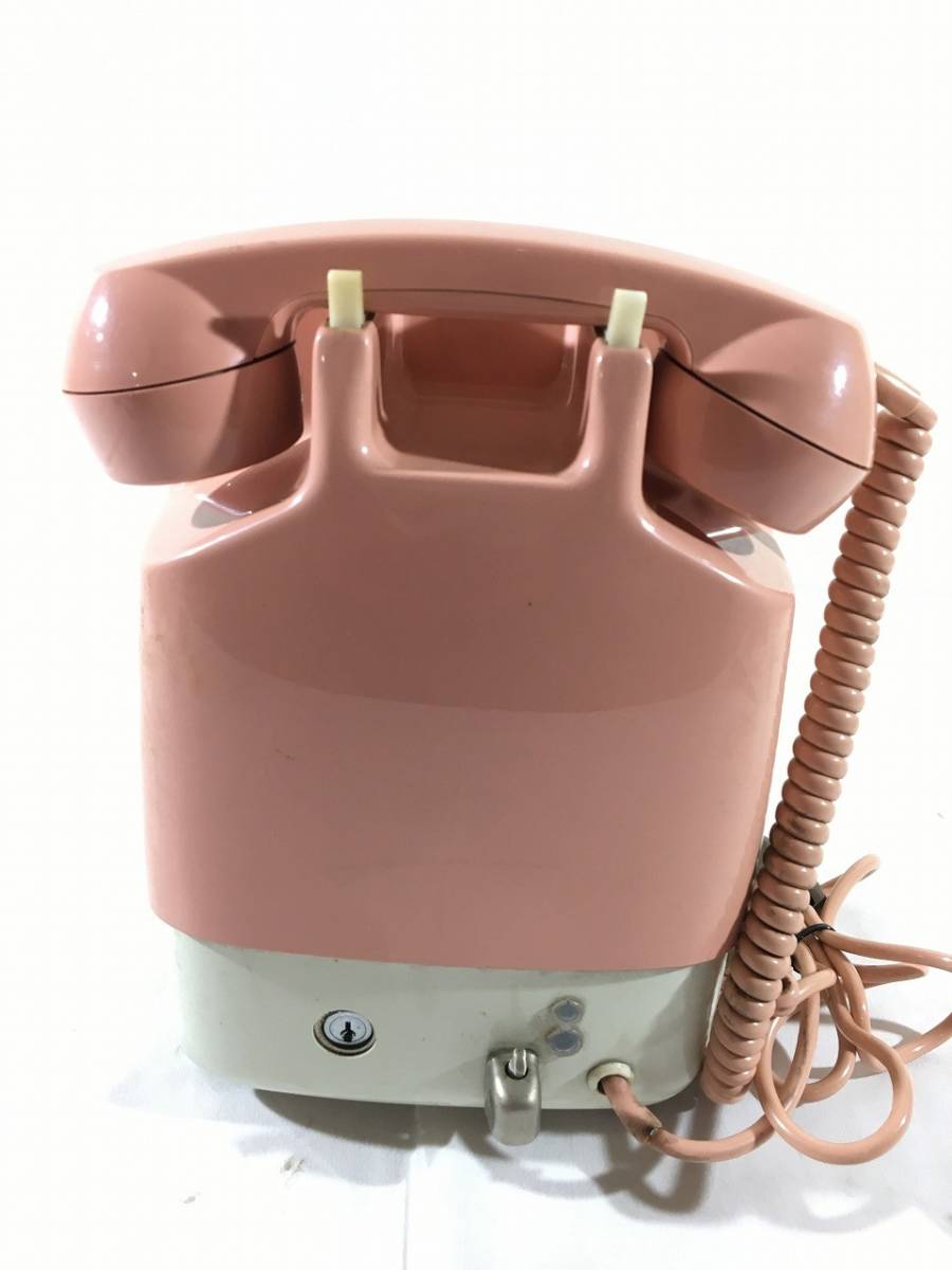 9-50/ telephone machine pink telephone public telephone 675S-A2 1985 year Showa Retro that time thing 
