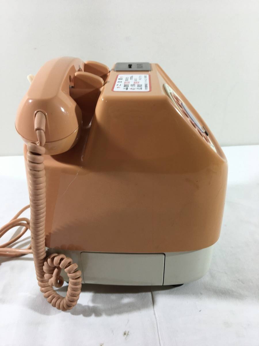 9-51/ telephone machine pink telephone public telephone 675S-A2 1990 year Showa Retro that time thing 