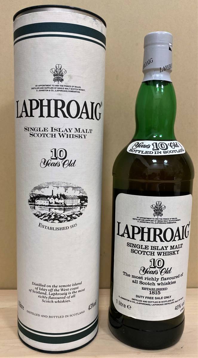 【感謝価格】飲料/酒未開栓】ラフロイグ 10年 LAPHROAIG 箱有 ウイスキー 1000ml 43% 箱有