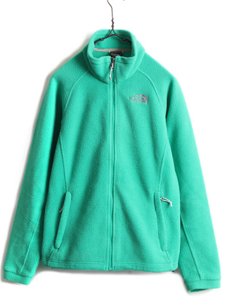 ■ ノースフェイス フルジップ フリース ジャケット ( レディース M ) 古着 The North Face アウトドア ブルゾン ジャンパー ワンポイント
