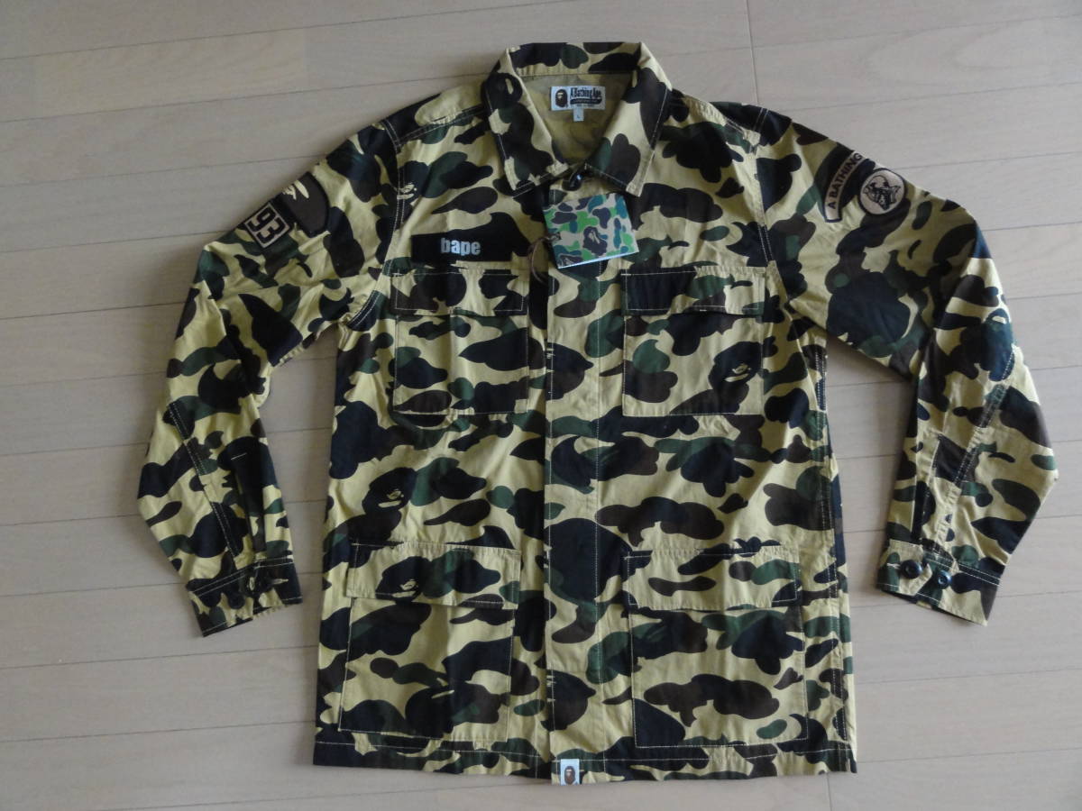 美品 A BATHING APE 1stカモミリタリーシャツジャケット 001SHD801016X