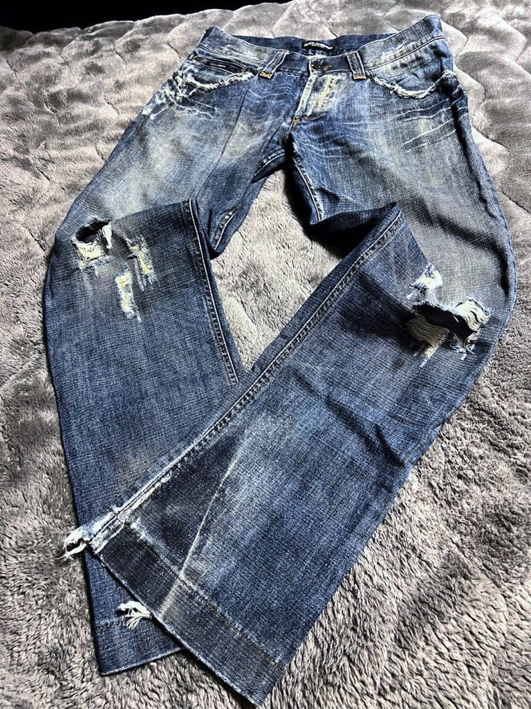 正規 DOLCE&GABBANA ドルチェ&ガッバーナ デニム ジーンズ クラッシュ