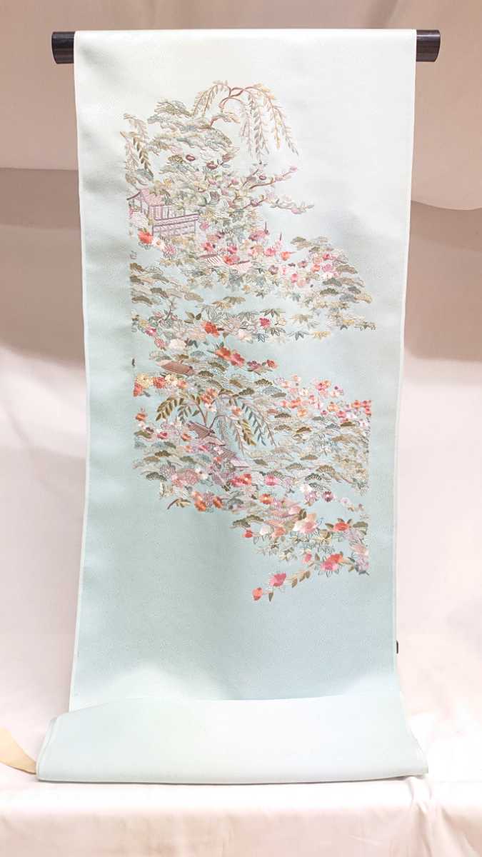 新品 蘇州刺繍 附下げ 51 水色暈し 茶屋辻文様 刺繍 中国伝統工芸 未