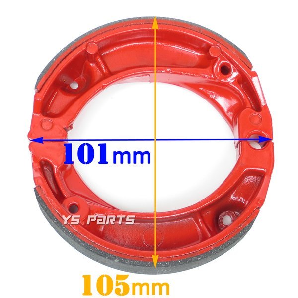 【高品質】レーシングブレーキシュー【前後共通形状】スーパーカブ50[C50]プレスカブ50[C50BN]リトルカブ[C50L/C50LM]ジャズ[CA50]_画像3