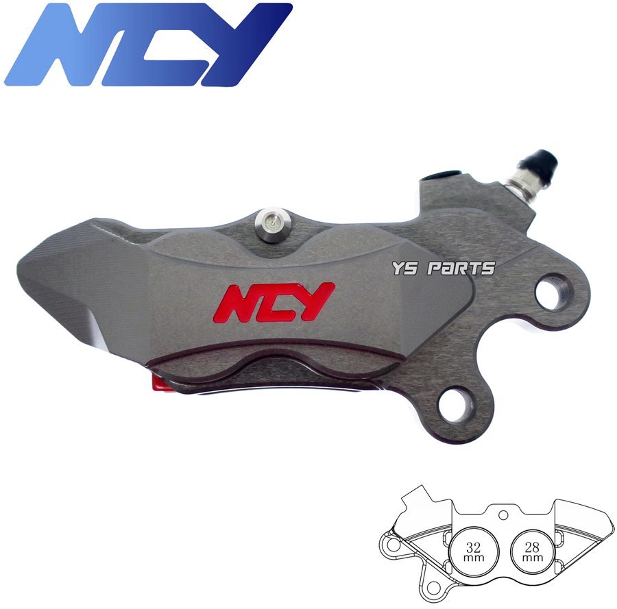 NCY 4POD鍛造ブレーキキャリパー灰 右側[ブレンボ40mmピッチ型]専用ブレーキパッド付シグナスX/NMAX125/NMAX155/YZF-R25/SRX400/SRX600_画像5