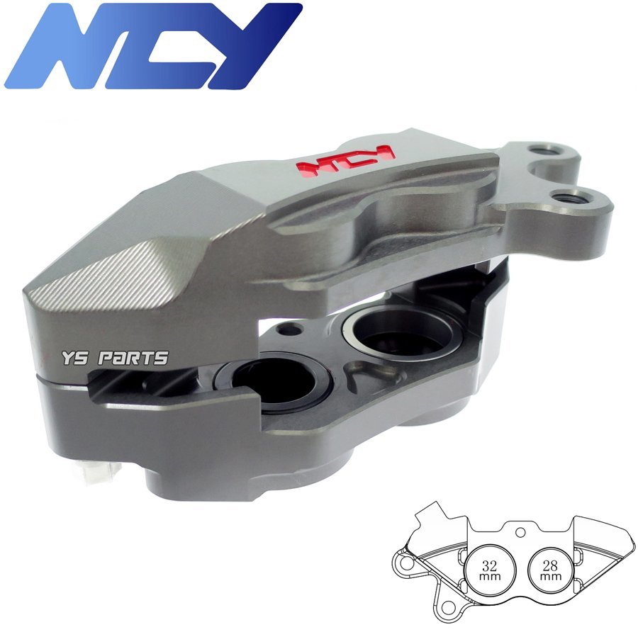 NCY 4POD鍛造ブレーキキャリパー灰 右側[ブレンボ40mmピッチ型]専用ブレーキパッド付シグナスX/NMAX125/NMAX155/YZF-R25/SRX400/SRX600_画像10