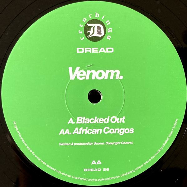 【UK盤/12EP】Venom / Blacked Out ■ Dread Recordings / DREAD26 / ドラムンベース / ジャングル_画像2