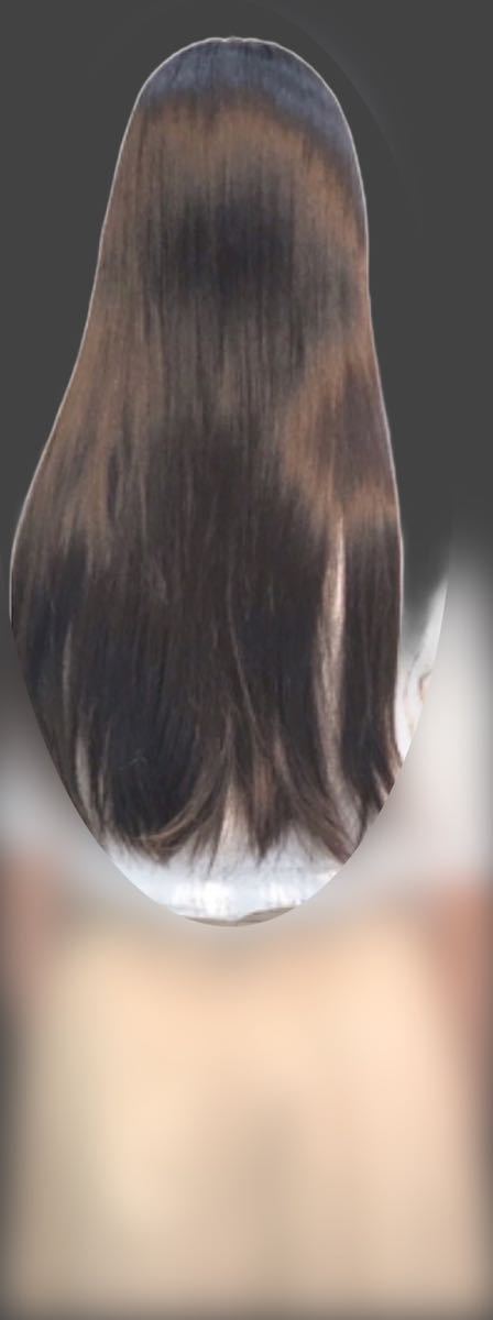 超美髪 髪の毛 日本人13歳の女の子 髪束 最長33cm 58gエクステ ウィッグ _画像7