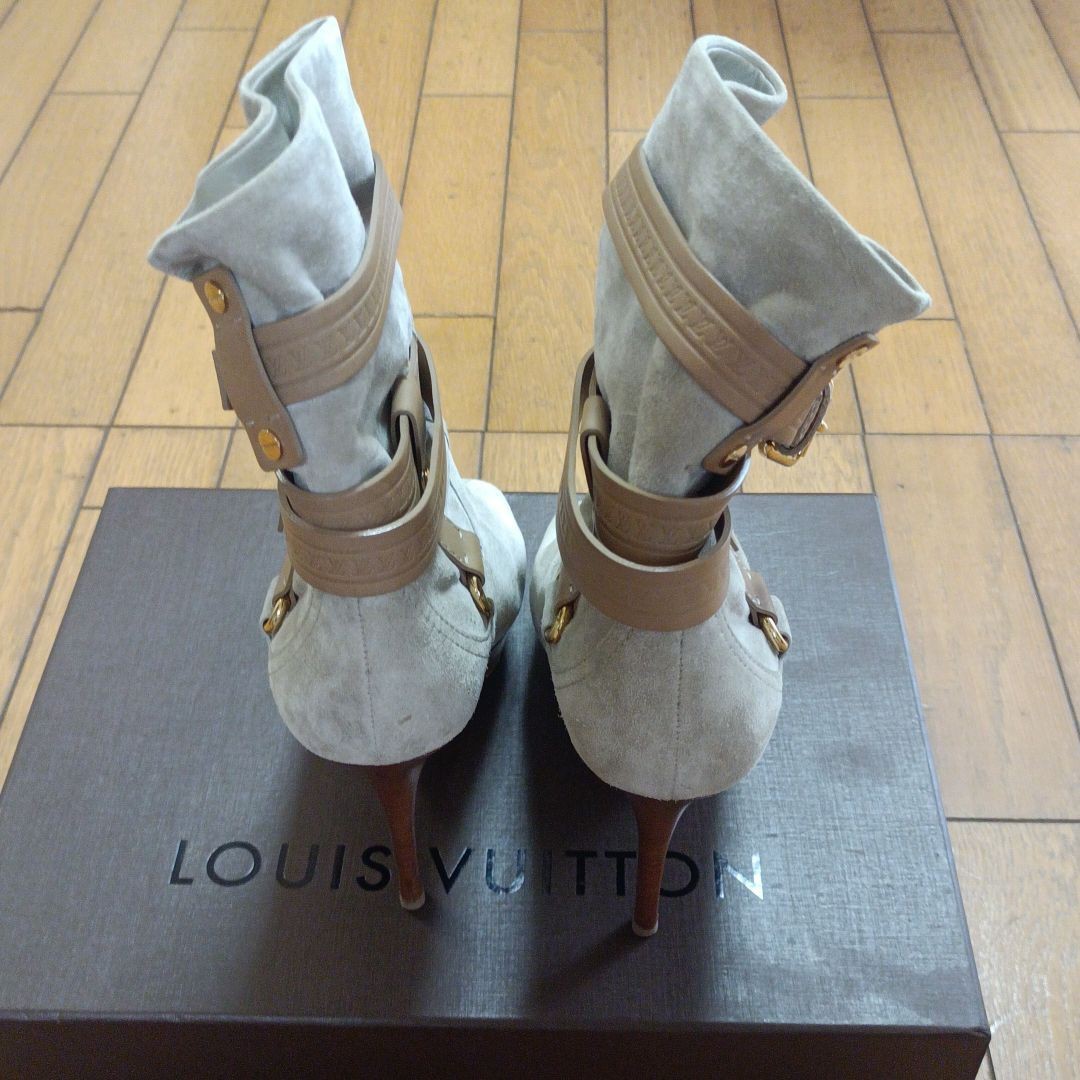 正規品 LOUIS VUITTON ルイヴィトン ショートブーツ オープントゥ 23 5
