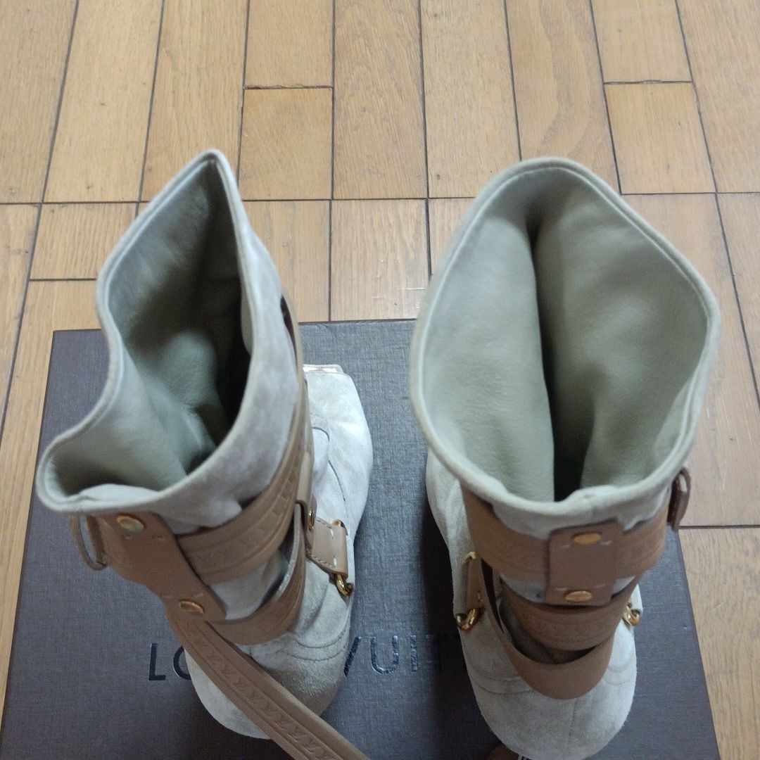 正規品 LOUIS VUITTON ルイヴィトン ショートブーツ オープントゥ 23 5