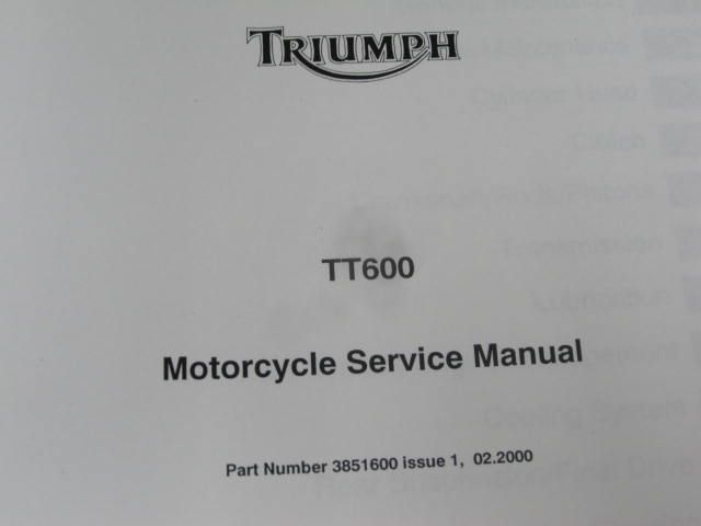 TRIUMPH トライアンフ TT660 Motorcycle Service Manual サービスマニュアル 2000 配線図有 英語版 #J_画像3