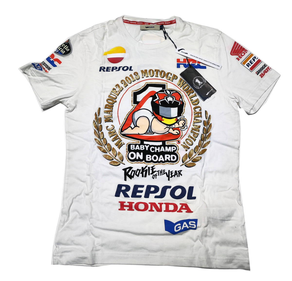 GAS M・マルケス 　2013 MotoGP チャンピオンTシャツ　S 　 レプソル・ホンダ