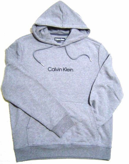送料無料 Calvin Klein カルバンクライン スウェット ロゴ刺しゅうプリント プルバーパーカー グレー M 40FM269 メンズ レディース 人気