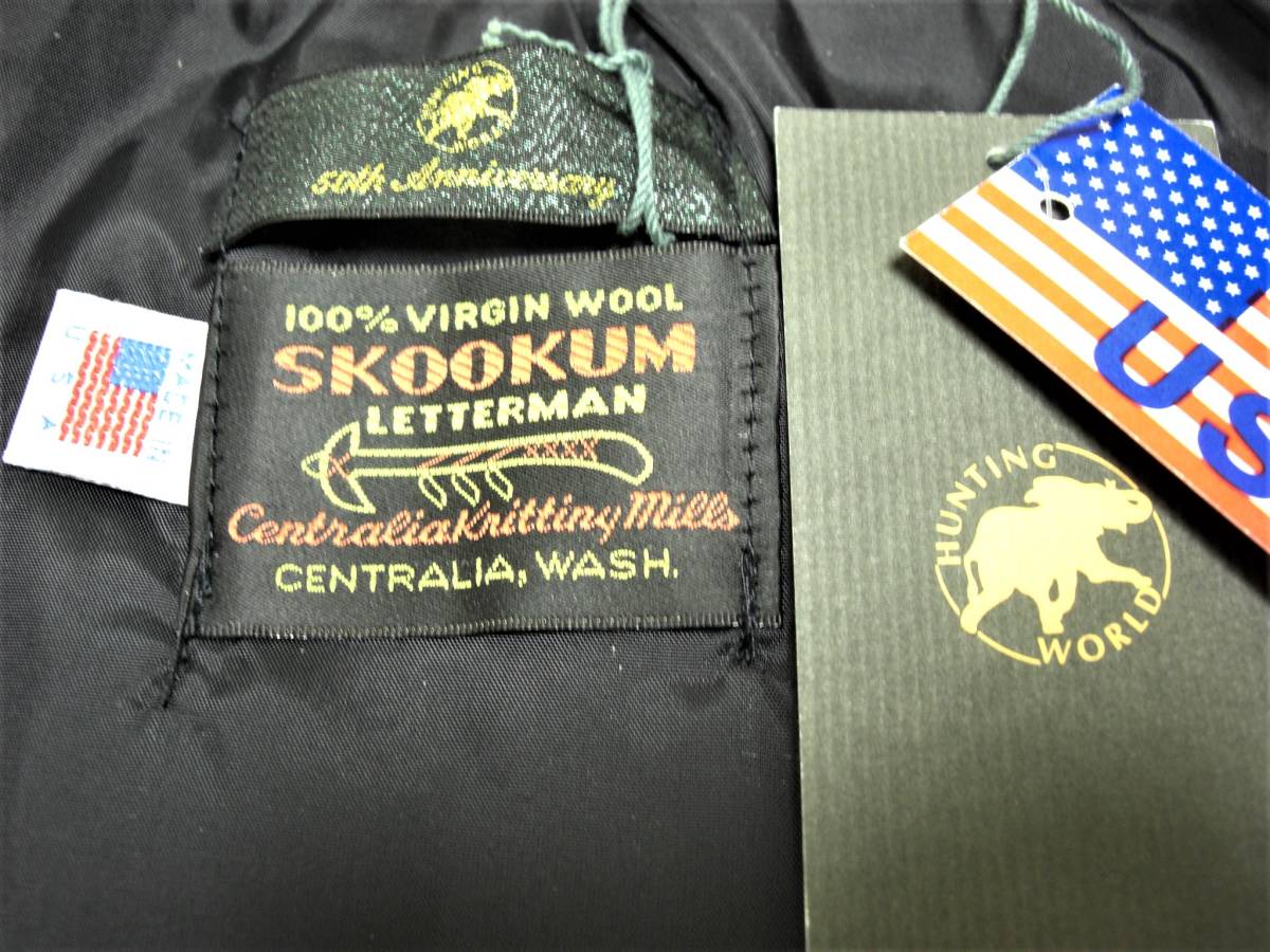  immediately complete sale!50 put on limitation!USA made s Koo cam W name &50 anniversary commemoration! regular price approximately 18 ten thousand jpy . ultimate profit!. Logo embroidery &HW& extra-large Logo!SKOOKUM stadium jumper 1 Hunting World 
