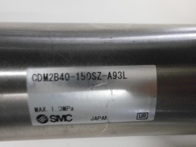 SR-15　SMC 【工業用】標準形エアシリンダ（CM2-Z Series）：丸形（CDM2B40-150SZ-A93L）標準形（単動押出し・引込） センサー無　動作正常_画像1