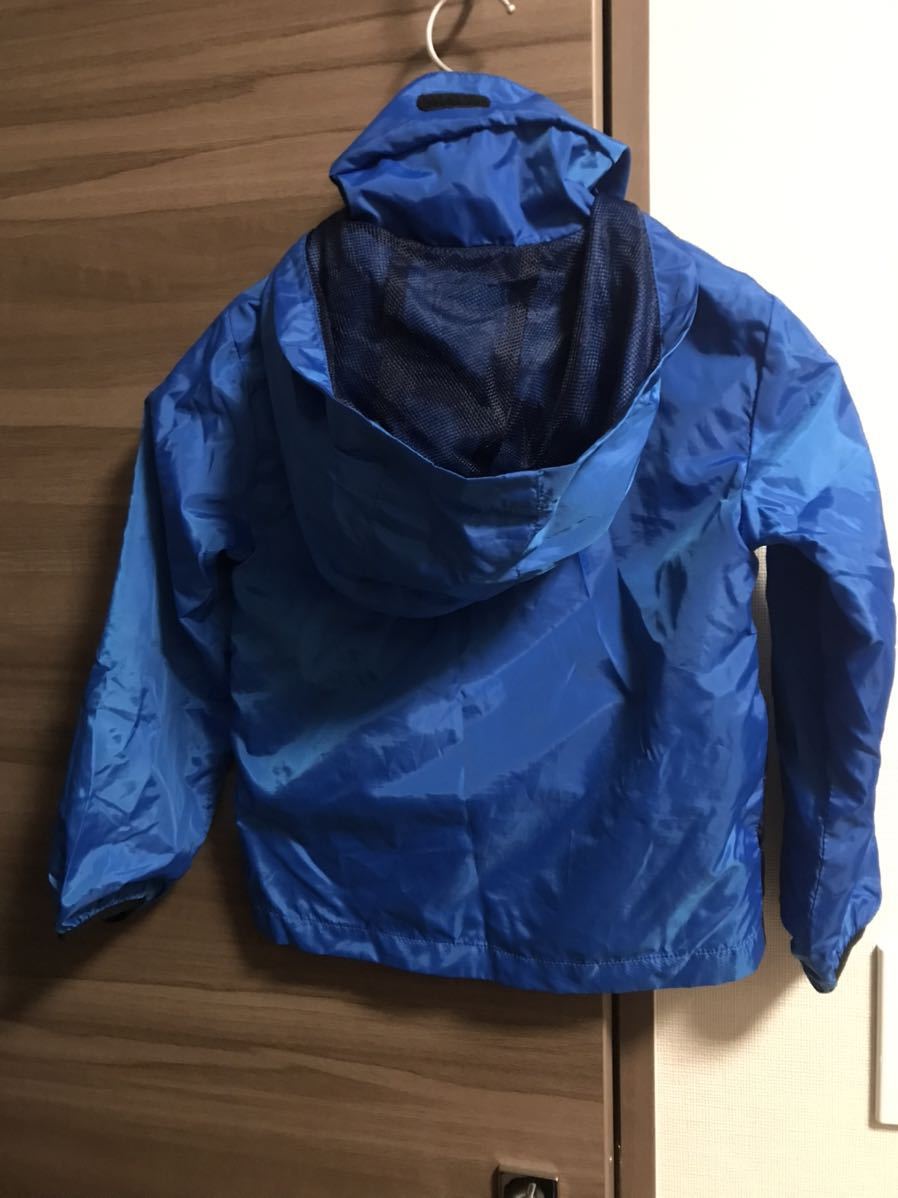  almost unused nylon jacket 120 size Wind breaker Parker hood folding possibility raincoat Kids prompt decision equipped 