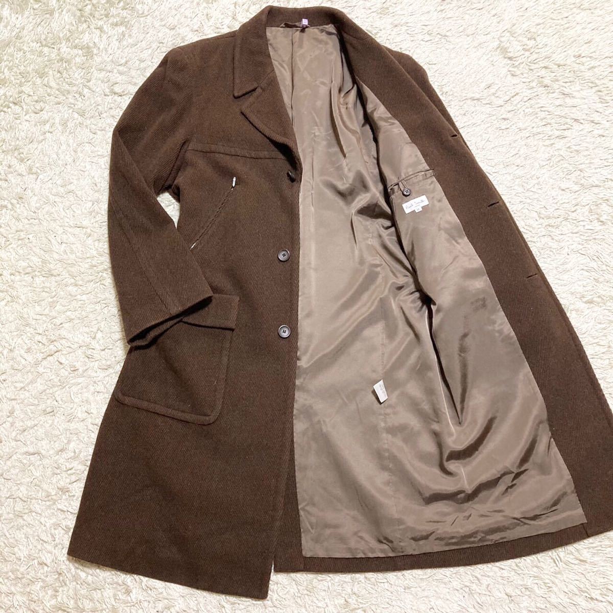 極美品/L相当】Paul Smith/ポールスミス パイル調ウール生地 ロング