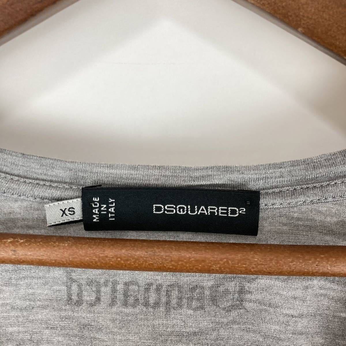 Dsquared2 DSQ2 ディースクエアード メンズ 半袖Tシャツ カットソー トップス ロゴ スパンコール レーヨン100% グレー 灰色 XSサイズ_画像7