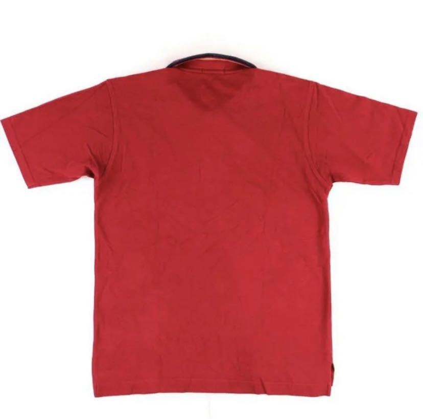 BURBERRY LONDON ポロシャツ メンズ 赤 Mサイズ ロゴ刺繍 コットン バーバリー ロンドン 三陽商会 レッド 日本製 ゴルフ golf カジュアル