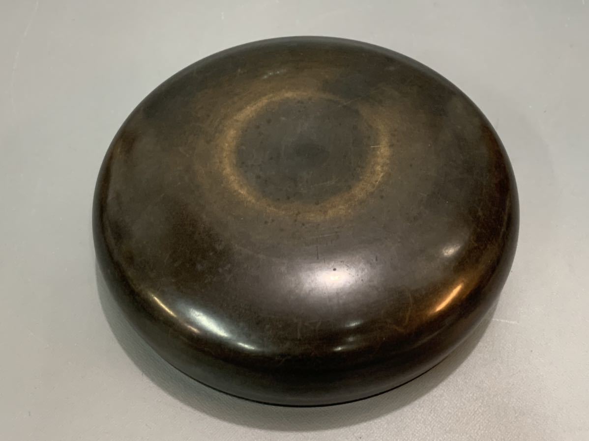茴61)時代 砂張銅 建水 こぼし 茶道具 共箱 古玩 古美術 約545g