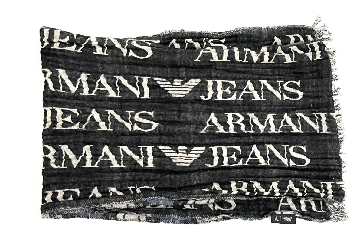 ARMANI JEANS リバーシブルマフラー(中古美品）_画像4