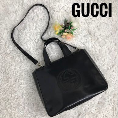 ヤフオク! - GUCCI 2way パテントレザー ハンドバッグ ショル...