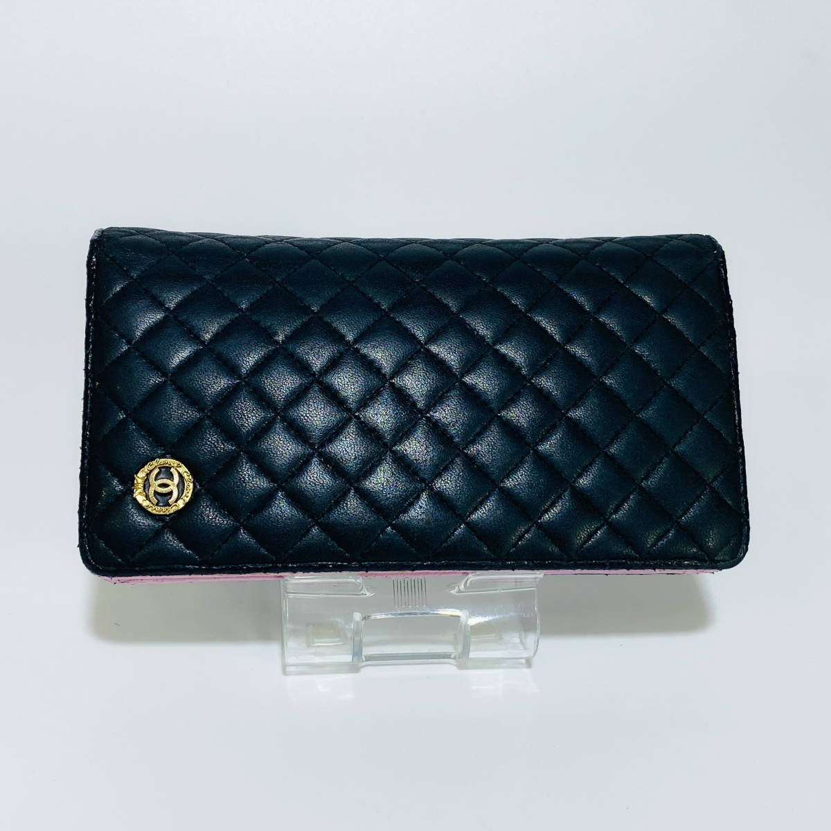 ★1円スタート★美品★カード★シール有★CHANEL シャネル ココマーク マトラッセ 長財布 ブラック レディース レザー ゴールド_画像2