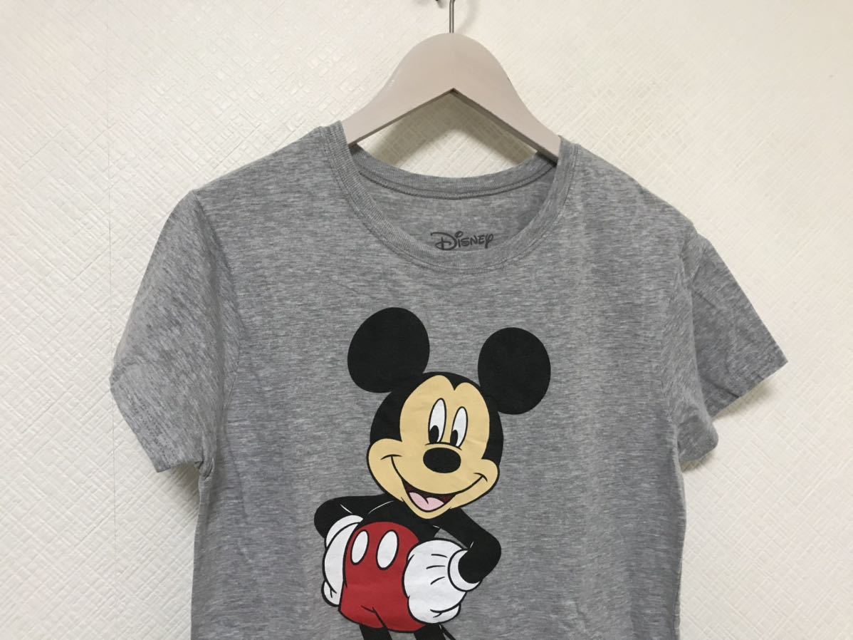 本物ミッキーマウスDISNEYディズニーコットンプリント半袖TシャツメンズサーフストリートLホンジュラス製グレー