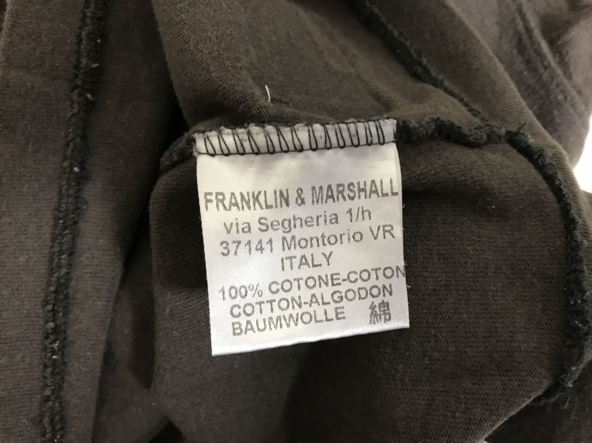 本物フランクリンマーシャルFRANKLINMARSHALLコットンプリント半袖Tシャツメンズアメカジミリタリーサーフストリート茶Lイタリア製_画像5