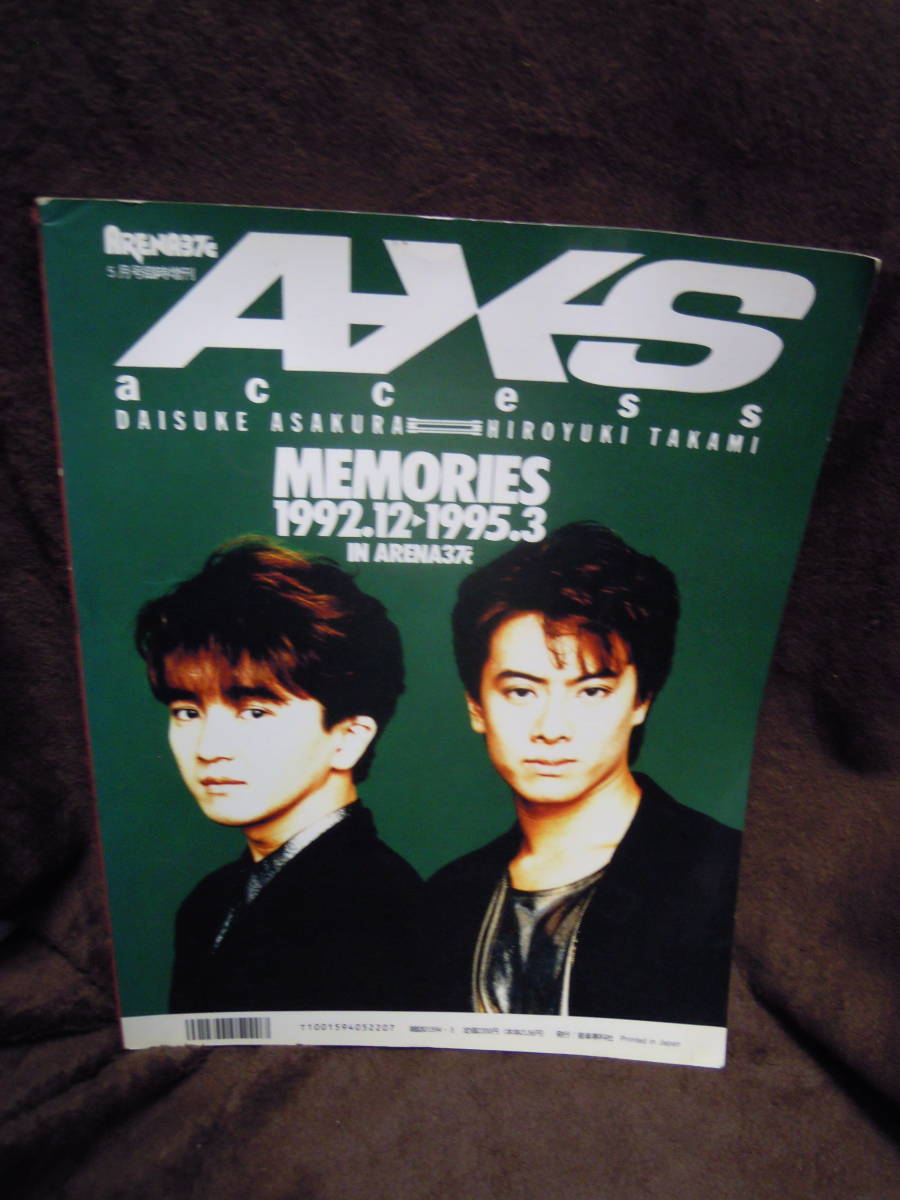 G-21 雑誌 アリーナ３７ ARENA 37℃ access 浅倉大介 貴水博之 1995年5月 メモリーズの画像2