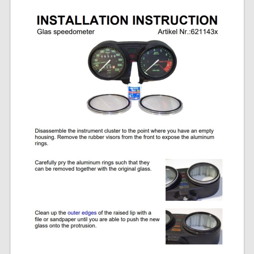 BMW　スピードメーター　タコメーター　レンズリペアキット　R100RS　R100RT　R100S　R80　R80RT　R90S　R90/6　R75/7　R60/7_画像6