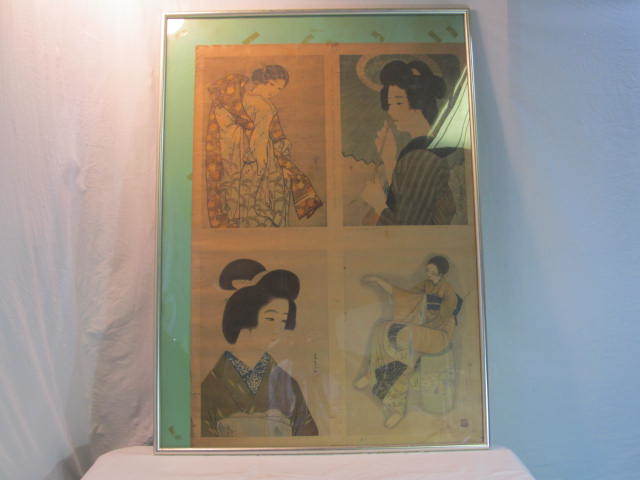 Showa era war front. famous painter. beauty picture 4 person. 1 sheets poster not for sale 